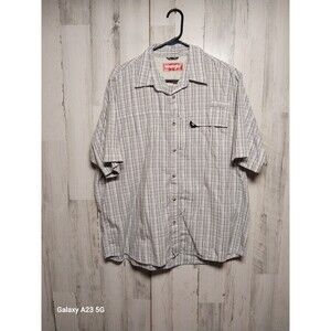 Wrangler Premium Quality Mens Size XL Short Sleeve Button Down Plaid Shirt